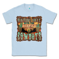 Dusty Blue raising hell with the hippies and the cowboys Classic Tee - NancyCooperArtShop