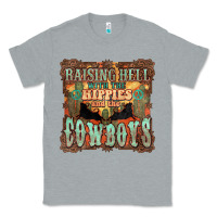 Heather Grey raising hell with the hippies and the cowboys Classic Tee - NancyCooperArtShop