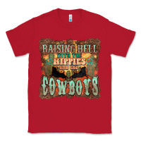 Red raising hell with the hippies and the cowboys Classic Tee - NancyCooperArtShop