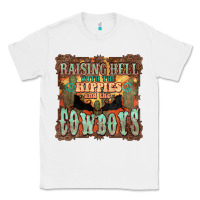 White raising hell with the hippies and the cowboys Classic Tee - NancyCooperArtShop