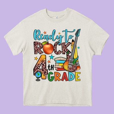 Ready To Rock 4th Grade Heavy Core Tee Designed By Jahusdesignshop