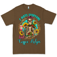 Cacao i hate everyone but coffee helps western skeleton coffee sunflowers Premium Tee - Artiststas