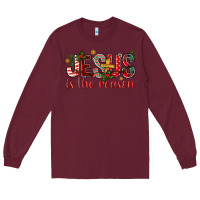 Burgundy jesus is the reason christmas bbs Long Sleeve Tee - BundleAndBundleShop