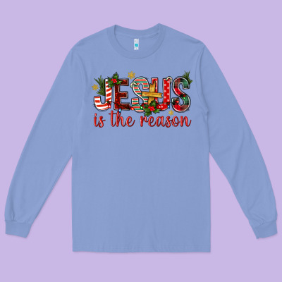Jesus Is The Reason Christmas Bbs Long Sleeve Tee Designed By Bundleandbundleshop