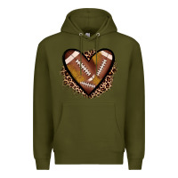 Army Green heart football Premium Hoodie - JahusDesignShop