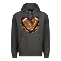 Charcoal Heather heart football Premium Hoodie - JahusDesignShop