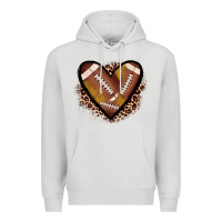 Dove Grey heart football Premium Hoodie - JahusDesignShop