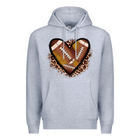 Heather Grey heart football Premium Hoodie - JahusDesignShop