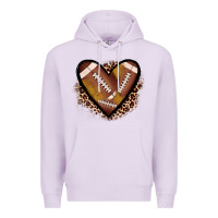 Lilac heart football Premium Hoodie - JahusDesignShop