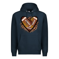 Navy heart football Premium Hoodie - JahusDesignShop