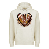 Oatmeal Heather heart football Premium Hoodie - JahusDesignShop