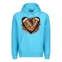 Ocean Blue heart football Premium Hoodie - JahusDesignShop