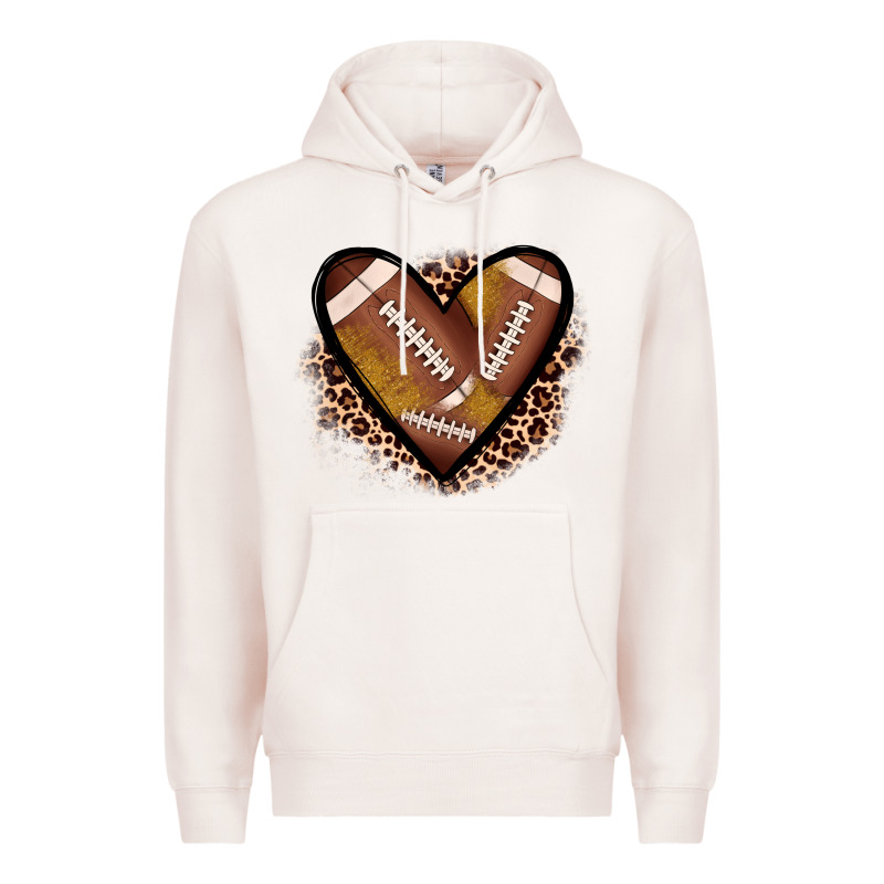 Heart Football Premium Hoodie by JahusDesignShop | Teevron