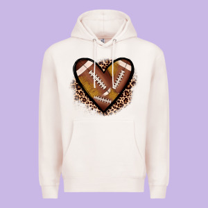 Heart Football Premium Hoodie Designed By Jahusdesignshop