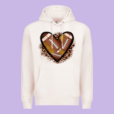 Heart Football Premium Hoodie Designed By Jahusdesignshop