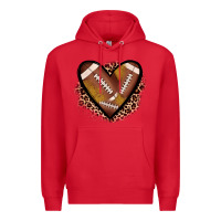 Red heart football Premium Hoodie - JahusDesignShop