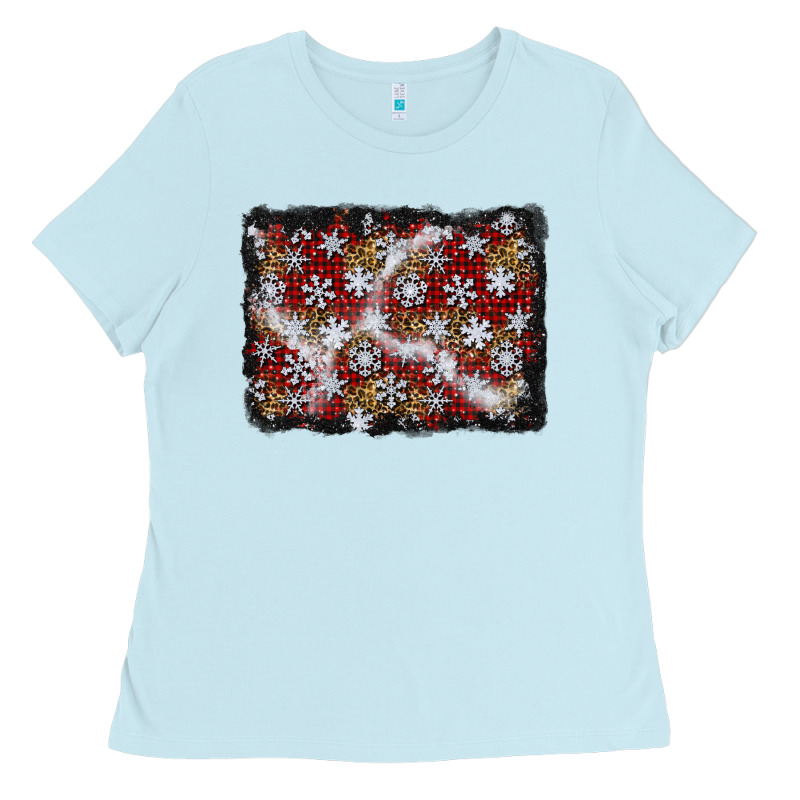 Christmas Snow Crystals Background Ladies Tee by BundleAndBundleShop | Teevron