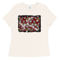 Bone christmas snow crystals background Ladies Tee - BundleAndBundleShop