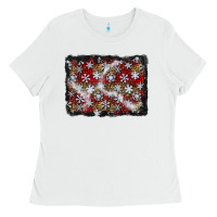 White christmas snow crystals background Ladies Tee - BundleAndBundleShop