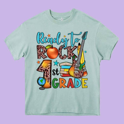 Ready To Rock 1st Grade Heavy Core Tee Designed By Jahusdesignshop