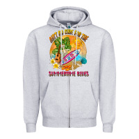 Heather Grey Ain't no cure for the summertime blues Zipper Hoodie - NancyCooperArtShop