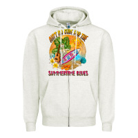 Oatmeal Heather Ain't no cure for the summertime blues Zipper Hoodie - NancyCooperArtShop