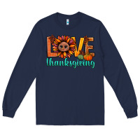 Navy love thanksgiving bbs Long Sleeve Tee - BundleAndBundleShop