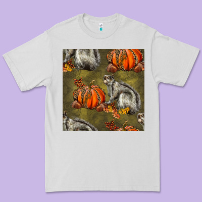Squirrel Pumpkin Seamless Premium Tee Designed By Bundleandbundleshop