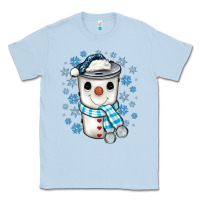 Dusty Blue snowman coffee cup Classic Tee - JahusDesignShop