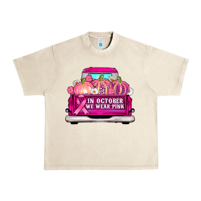 Truck In October We Wear Pink Urban Heavy Tee by AdoDesignShop | Teevron