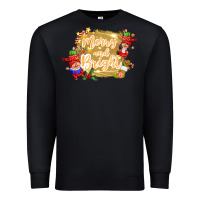 Black merry and bright gnome Premium Sweatshirt - CowGirlArtShop