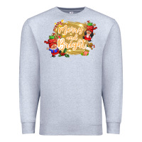 Heather Grey merry and bright gnome Premium Sweatshirt - CowGirlArtShop