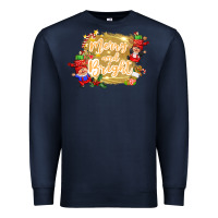 Navy merry and bright gnome Premium Sweatshirt - CowGirlArtShop