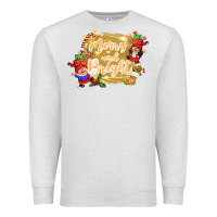 Oatmeal Heather merry and bright gnome Premium Sweatshirt - CowGirlArtShop