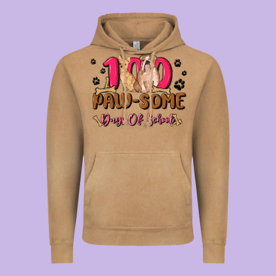 100 Paw Some Days Of School Vintage Hoodie Designed By Maliassmallbusiness