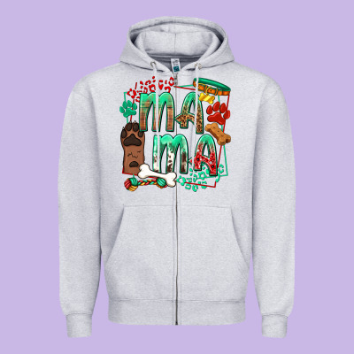 Dog Mama Zipper Hoodie Designed By Texasbilliewilder