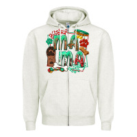 Oatmeal Heather Dog Mama Zipper Hoodie - texasbilliewilder