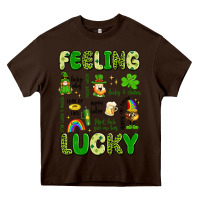Chocolate Brown feeling lucky Heavy Core Tee - Artiststas