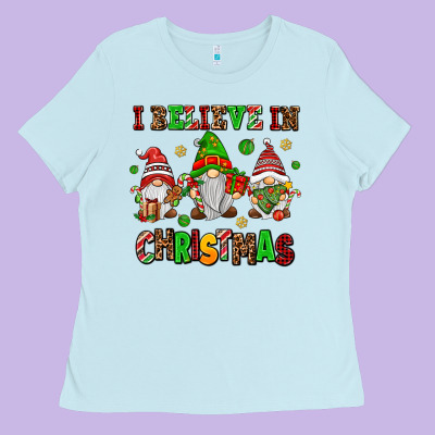 I Believe In Christmas Ladies Tee Designed By Adodesignshop