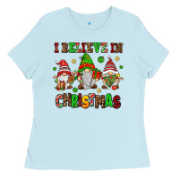Baby Blue i believe in christmas Ladies Tee - AdoDesignShop