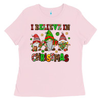 Bubblegum Pink i believe in christmas Ladies Tee - AdoDesignShop