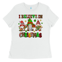 White i believe in christmas Ladies Tee - AdoDesignShop