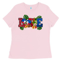 Bubblegum Pink love haitian republic Ladies Tee - RanaPortraitStore