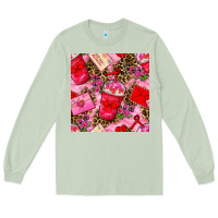 Matcha valentines day coffee cups and love letter with xoxo and leopard seaml Long Sleeve Tee - BundleAndBundleShop