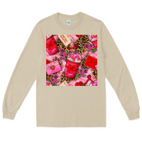 Mushroom valentines day coffee cups and love letter with xoxo and leopard seaml Long Sleeve Tee - BundleAndBundleShop
