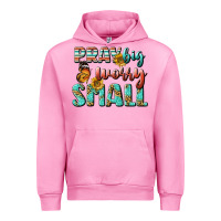 Fuchsia Pink pray big worry small Urban Hoodie - BundleAndBundleShop
