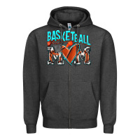 Charcoal Heather Basketball Mom Zipper Hoodie - NancyCooperArtShop