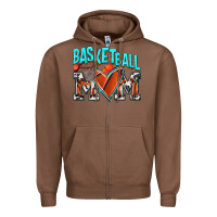 Chestnut Basketball Mom Zipper Hoodie - NancyCooperArtShop