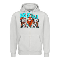 Dove Grey Basketball Mom Zipper Hoodie - NancyCooperArtShop