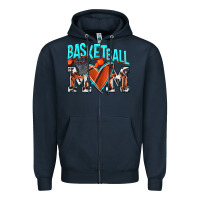 Navy Basketball Mom Zipper Hoodie - NancyCooperArtShop